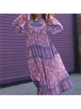 Spell and the Gypsy Collective Juniper Maxi in Purple Gold Metallic size Large